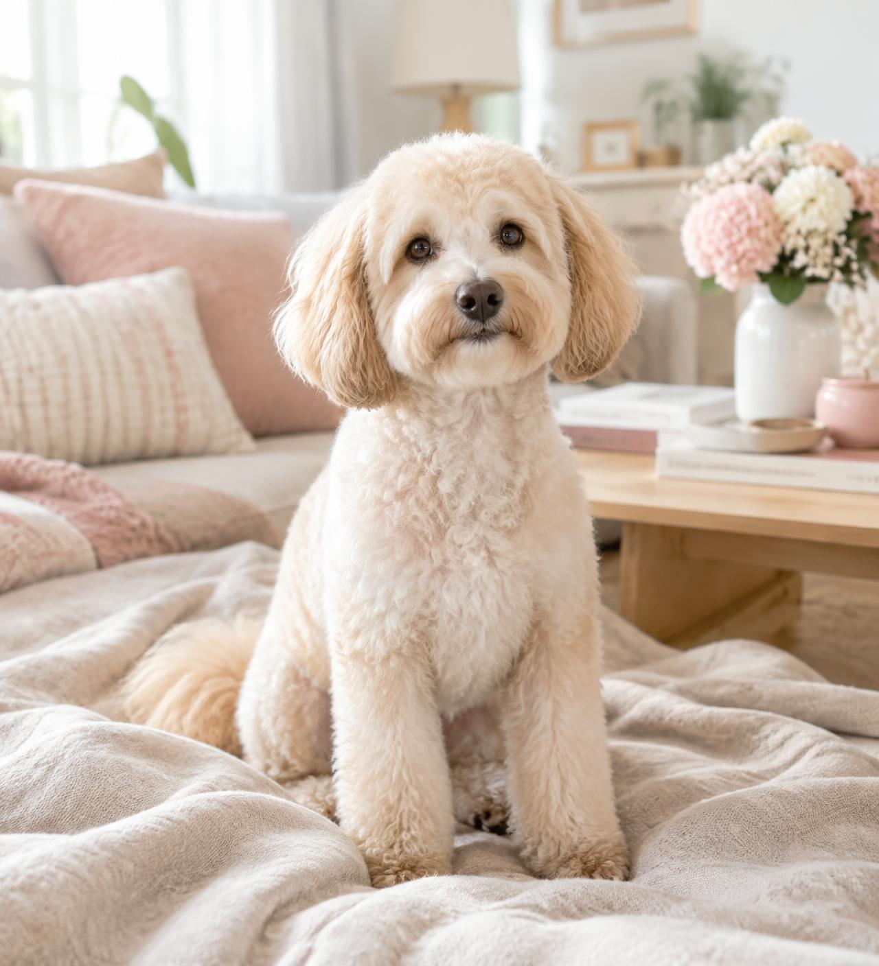 Chien fraîchement toiletté à la maison